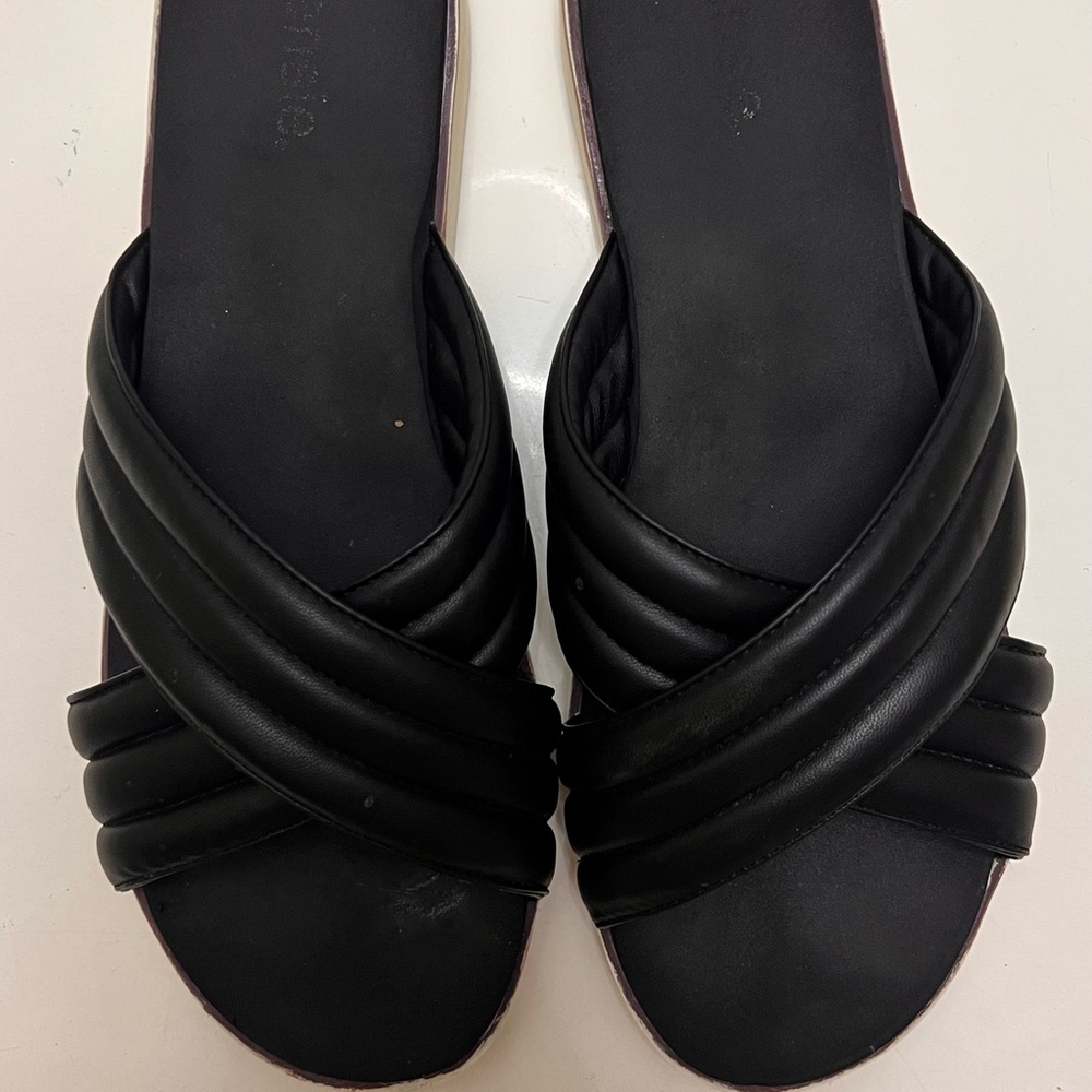 KENSIE Elegant Black Women's Slide Sandals
